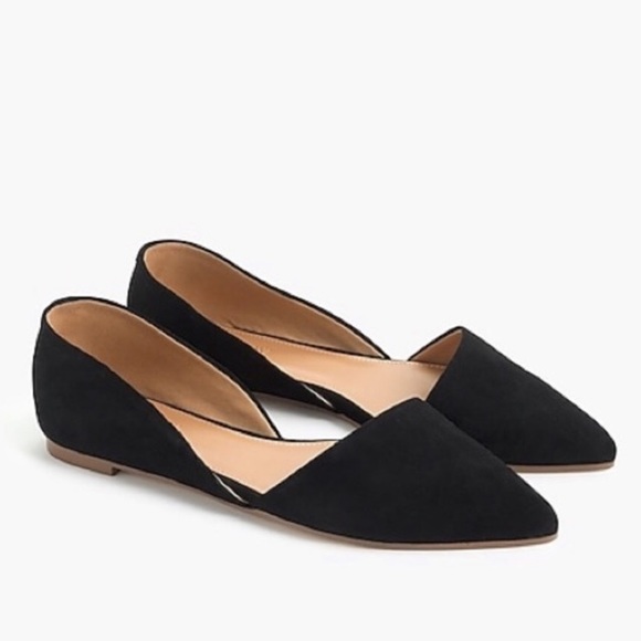 J. Crew Shoes - J. CREW Black Suede Pointed Toe Flats